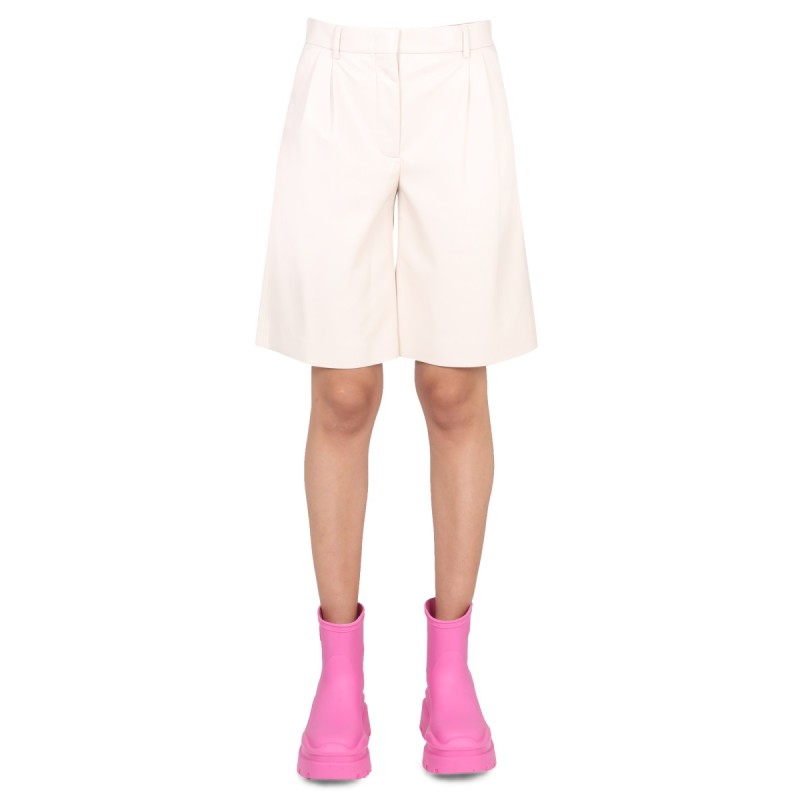 FAUX LEATHER BERMUDA SHORTS