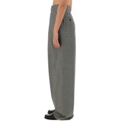 WIDE-LEG PANTS IN WOOL CHINÉ