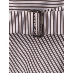 Striped cotton long dress with wide panel