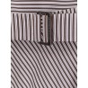Striped cotton long dress with wide panel