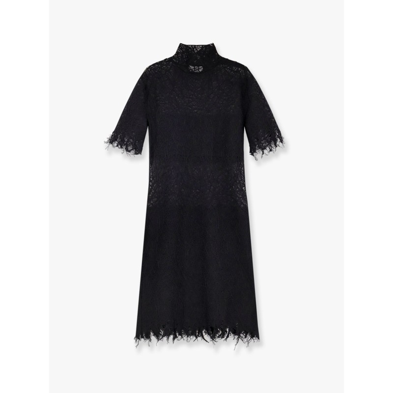 Lace dress with cotton inserts and organic silk