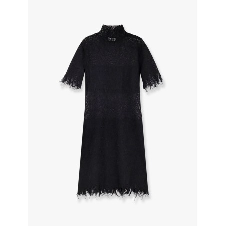 Lace dress with cotton inserts and organic silk