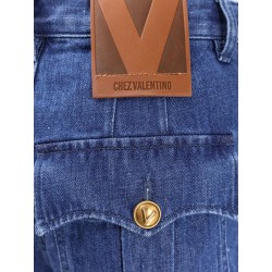 Cotton and linen shorts with chez valentino leather tag