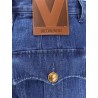 Cotton and linen shorts with chez valentino leather tag