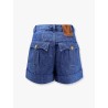 Cotton and linen shorts with chez valentino leather tag