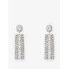 Brass earrings with pendant crystals