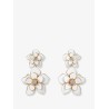 Enamelled brass earrings with crystals