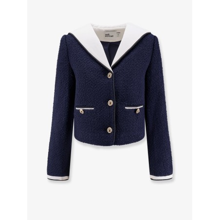 Bouclé fabric blazer with jewel buttons