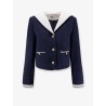 Bouclé fabric blazer with jewel buttons