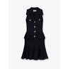 Perforated knit dress with jewel buttons