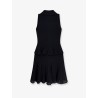 Perforated knit dress with jewel buttons