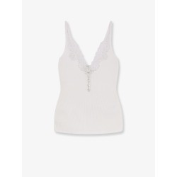 Viscose top with lace inserts