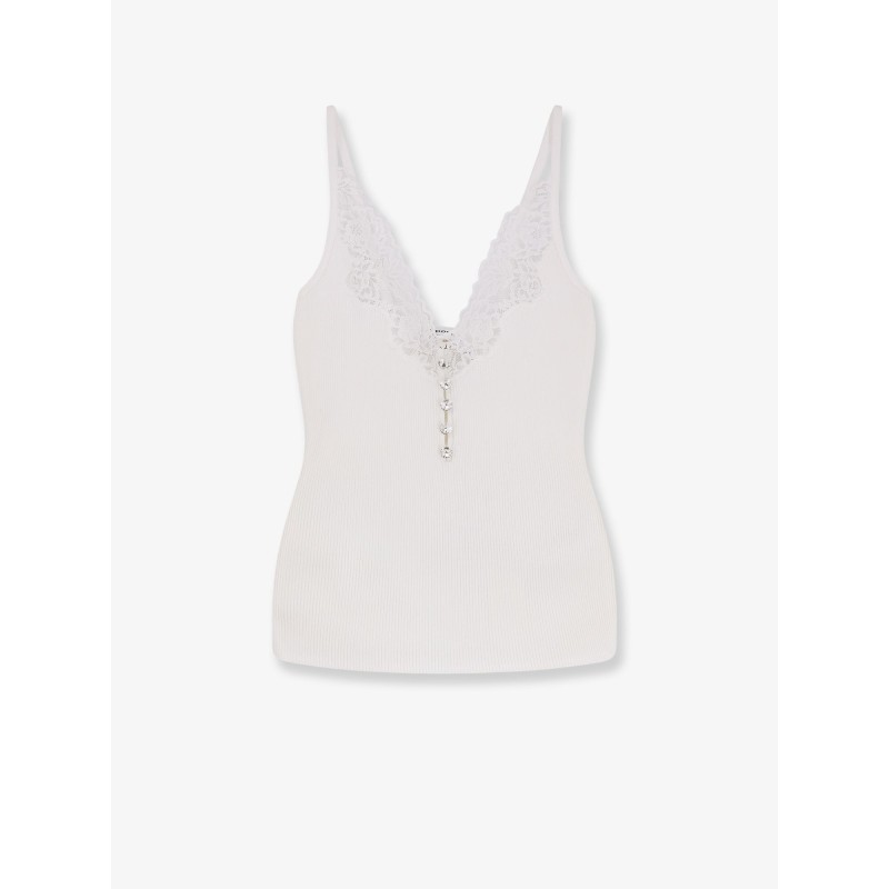 Viscose top with lace inserts