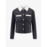 Wool blend cardigan with contrasting collar