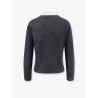 Wool blend cardigan with contrasting collar