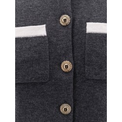 Wool blend cardigan with contrasting collar