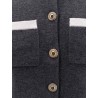 Wool blend cardigan with contrasting collar