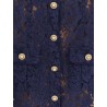 Lace midi dress with jewel button