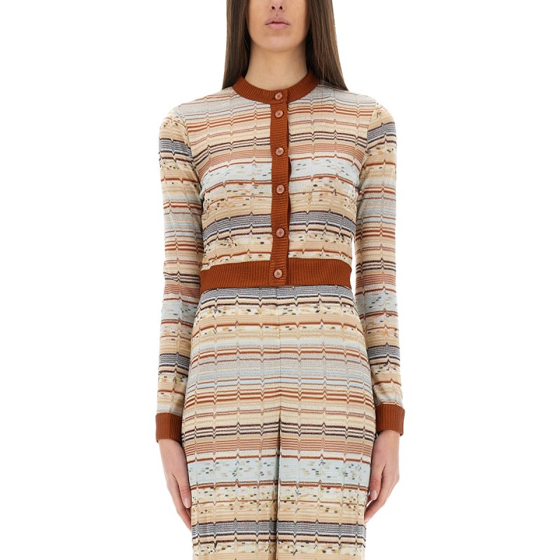 STRIPED PATTERN CARDIGAN