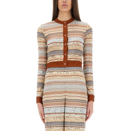 STRIPED PATTERN CARDIGAN