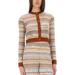 STRIPED PATTERN CARDIGAN