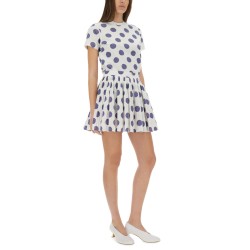 "BALLPOINT PEN POLKA DOTS" PLEATED SKIRT
