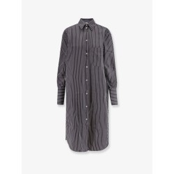 Striped Kimono-Sleeve Shirtdress
