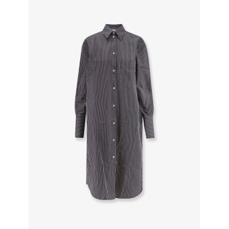 Striped Kimono-Sleeve Shirtdress
