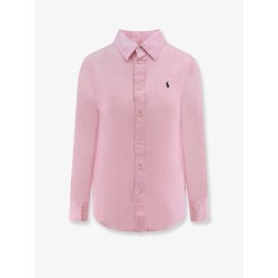 Linen shirt with logo embroidery