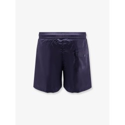 Nylon swim trunks with logo patch on the front