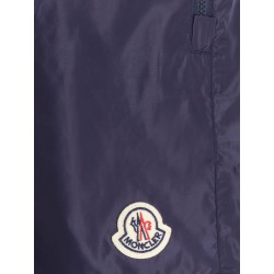 Nylon swim trunks with logo patch on the front