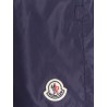 Nylon swim trunks with logo patch on the front