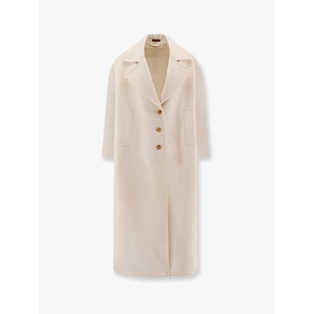 Wool and silk crepe coat with all-over GG motif
