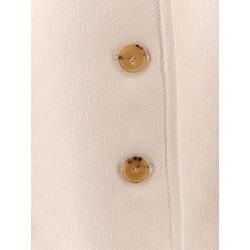 Wool and silk crepe coat with all-over GG motif