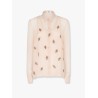 Georgette top with rhinestones and sequins embroidery