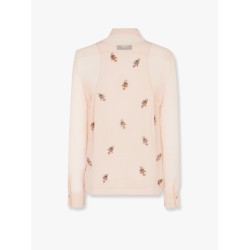Georgette top with rhinestones and sequins embroidery