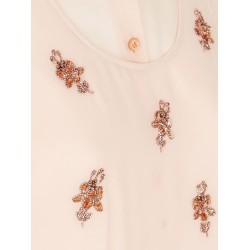 Georgette top with rhinestones and sequins embroidery