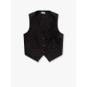 Techno cotton poplin vest with herbarium appliqué and monili