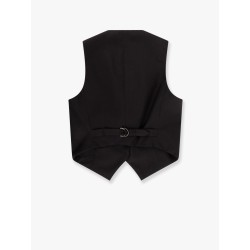 Techno cotton poplin vest with herbarium appliqué and monili