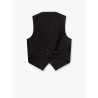 Techno cotton poplin vest with herbarium appliqué and monili
