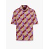 Bowling cotton popeline shirt with all-over surfer print