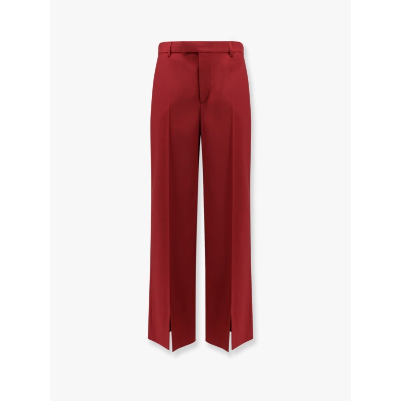 Wool oversize low-rise trouser with slit on the front