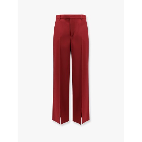 Wool oversize low-rise trouser with slit on the front