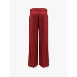 Wool oversize low-rise trouser with slit on the front
