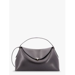 T-lock leather handbag with frontal monogram