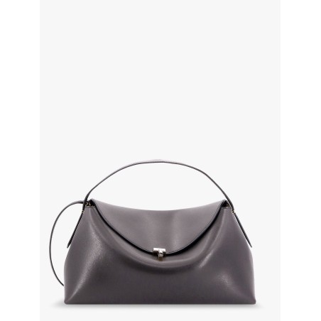 T-lock leather handbag with frontal monogram