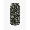 Crêpe jacquard midi skirt with floral pattern