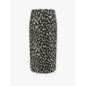 Crêpe jacquard midi skirt with floral pattern