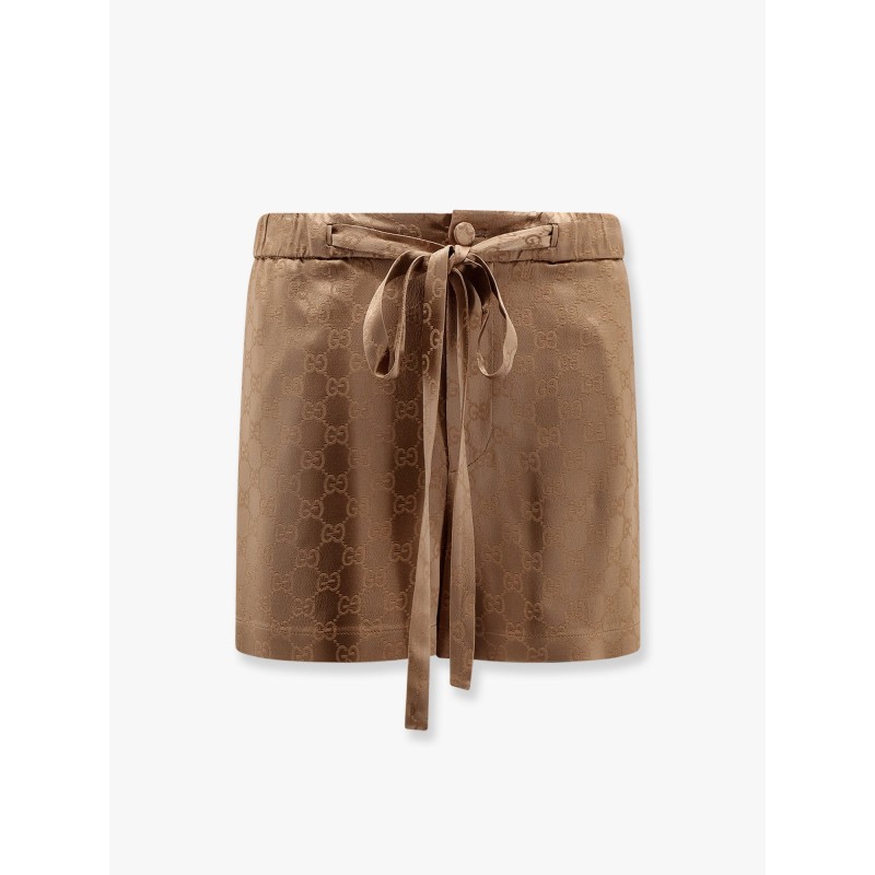 Viscose blend shorts with allover gg logo