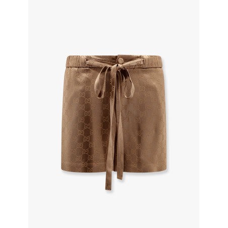 Viscose blend shorts with allover gg logo